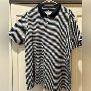 Men's Striped Polo Shirt - Navy and White Nike Dry fit XXL